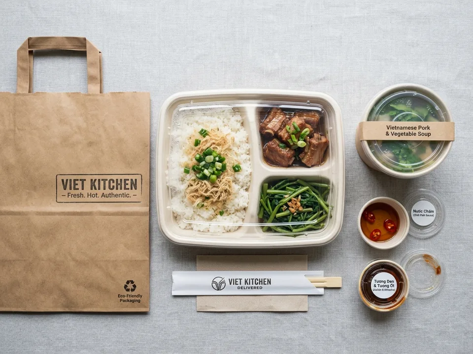 Quy chuẩn đóng gói đồ ăn online hộp bã mía túi giấy chuyên nghiệp