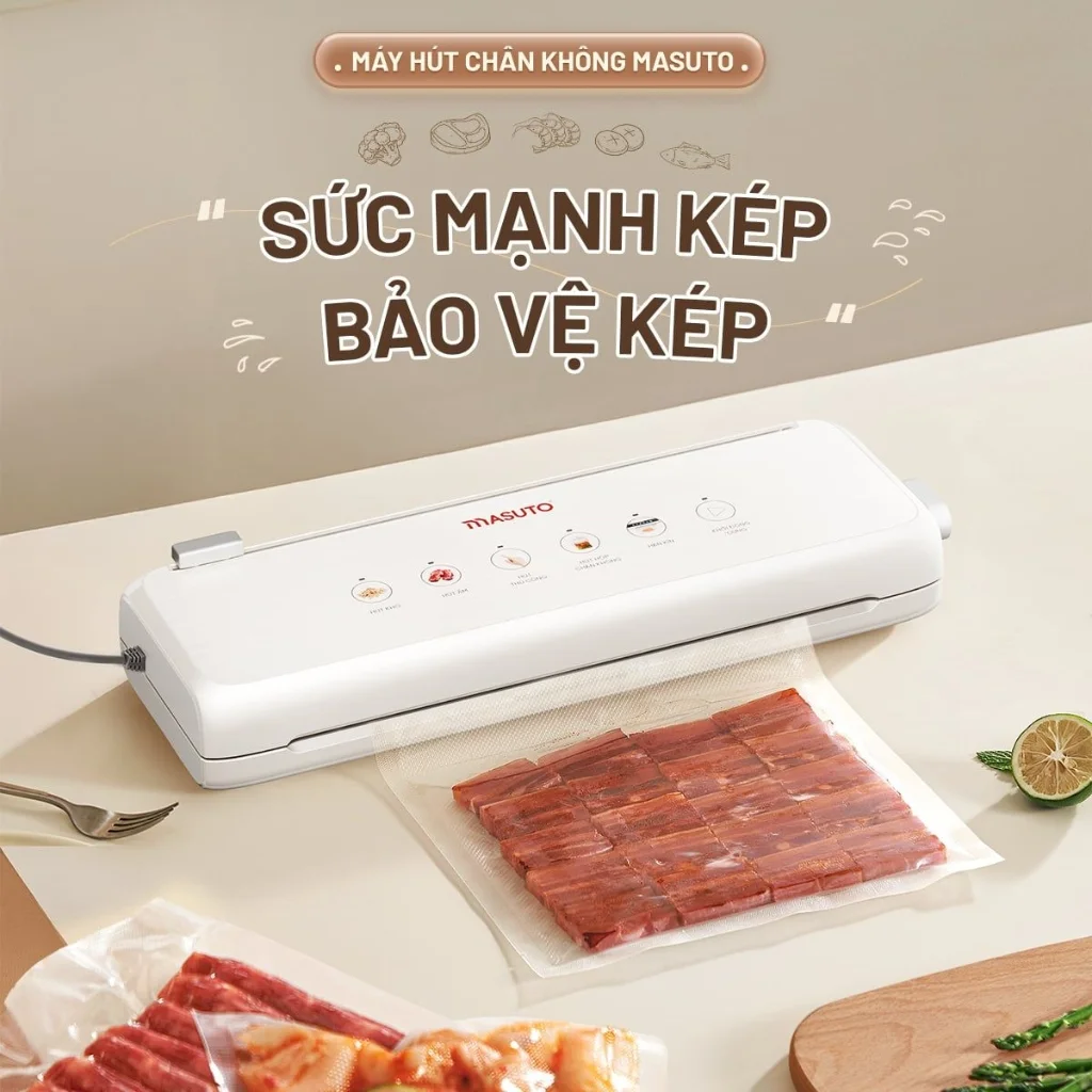 Máy hút chân không Masuto MSSMASTER trang bị 2 mô tơ và công nghệ 2 đường hàn kép song song