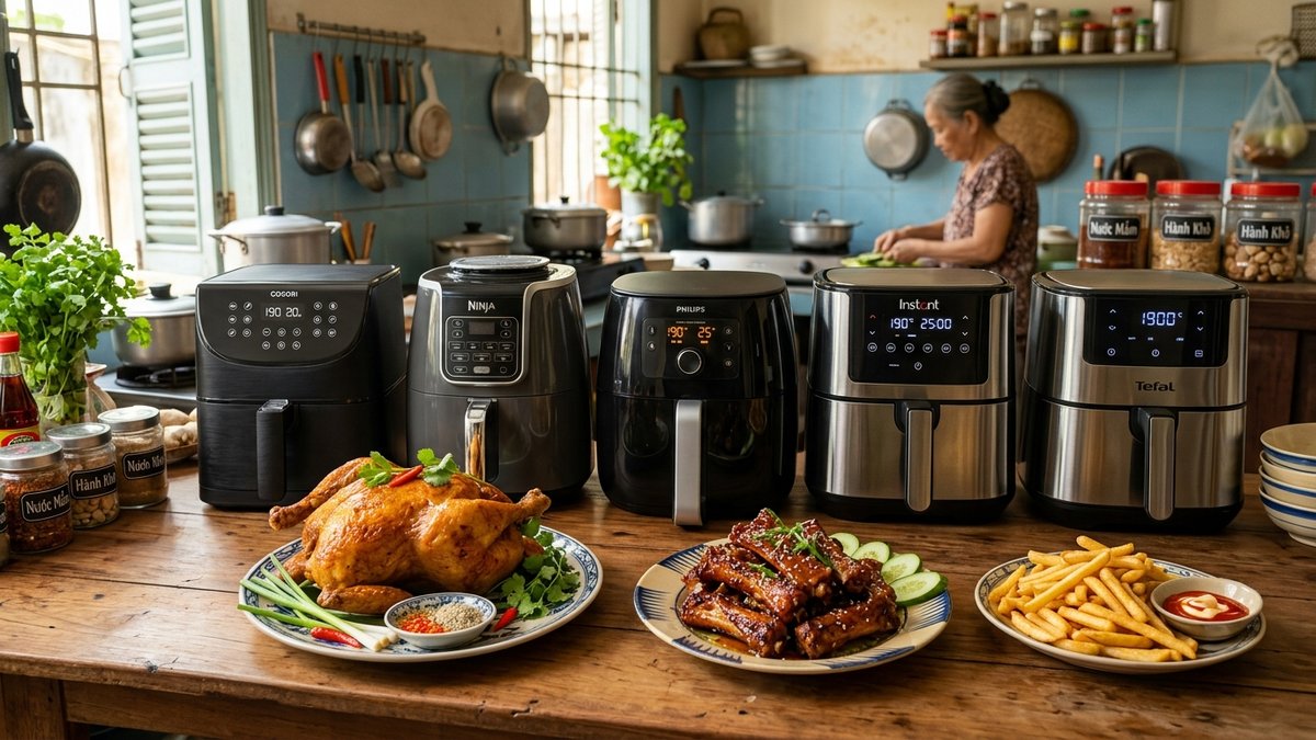 Top 5 nồi chiên không dầu tốt nhất 2026 đánh giá thực tế gian bếp Feedy
