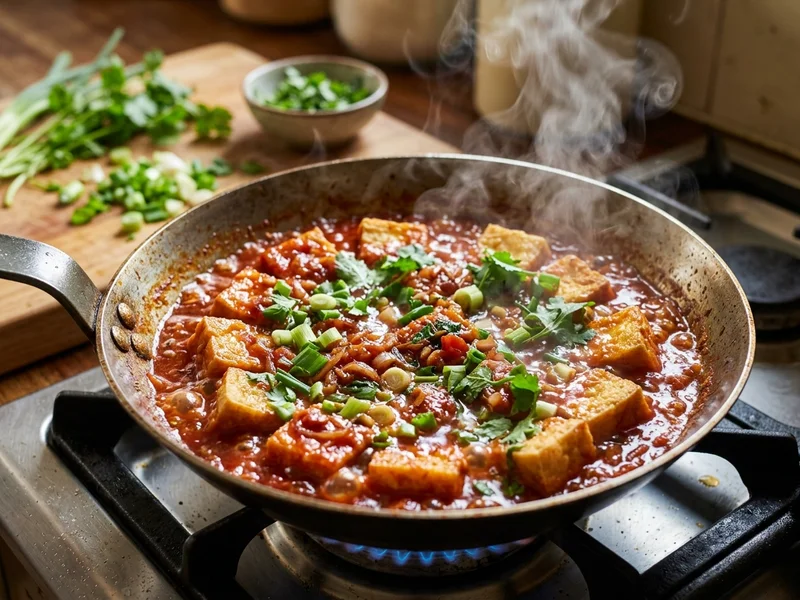 Chưng nước sốt cà chua sánh mịn tự nhiên với mỡ hành và nước mắm cốt