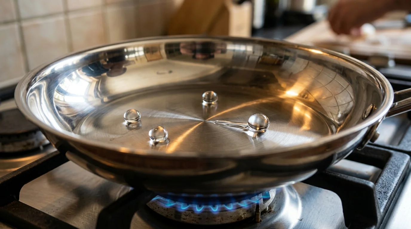 Hiệu ứng Leidenfrost trên chảo inox giọt nước trượt lăn như hạt bi