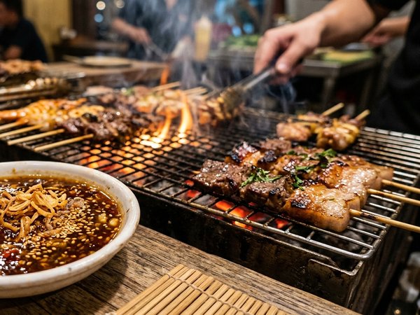 Bữa tiệc thịt nướng BBQ chấm chén sốt me sánh mịn chua cay