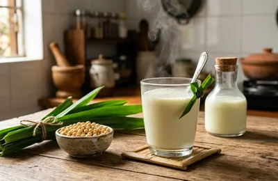 Cách Làm Sữa Đậu Nành Lá Dứa Bằng Máy: Thơm Béo Chuẩn Vị, Khử Sạch Mùi Ngái Không Trào Bọt