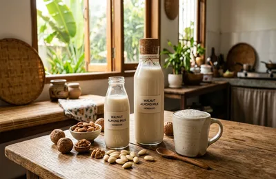 Cách Làm Sữa Hạt Óc Chó Hạnh Nhân Bằng Máy: Bí Quyết Sữa Sánh Mịn, Không Tách Nước Giàu Omega-3
