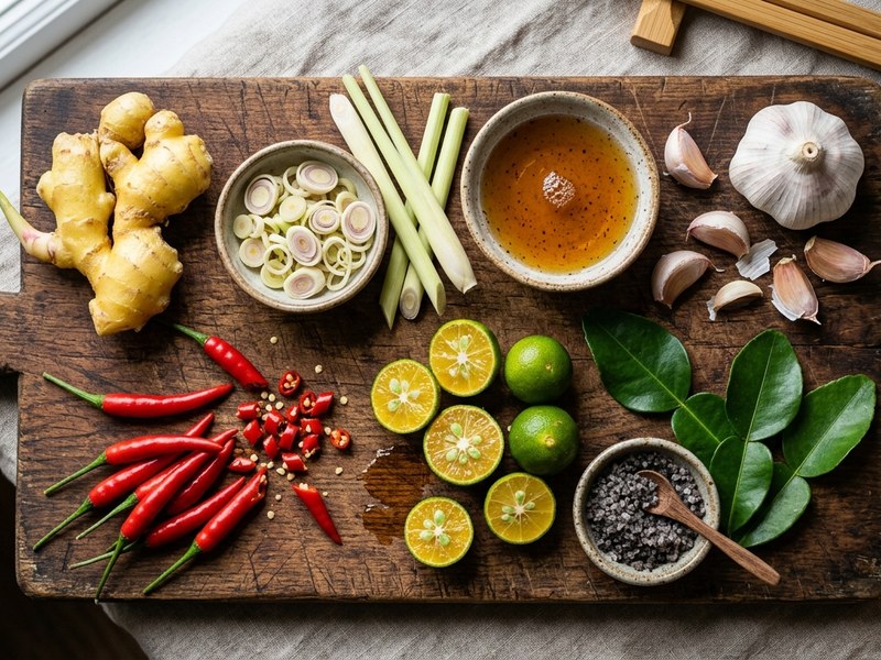 Nguyên liệu nấu kho quẹt tóp mỡ tôm khô