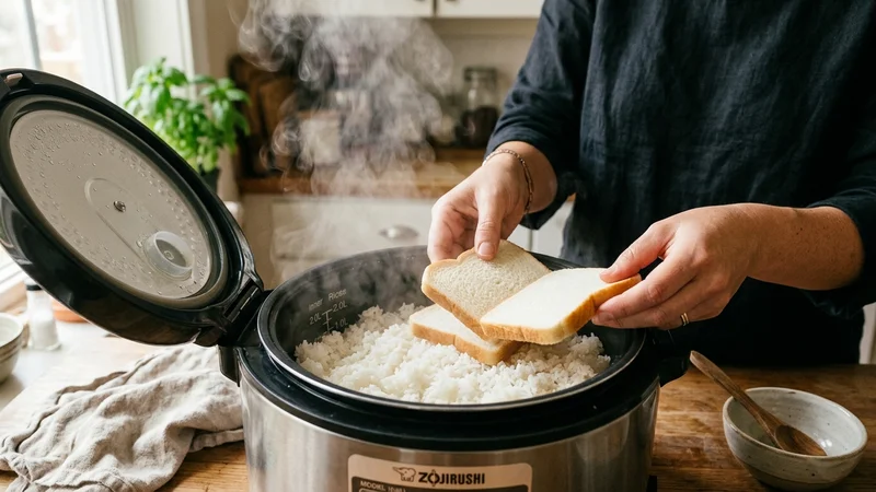 cách chữa cơm bị nhão bằng bánh mì sandwich trắng