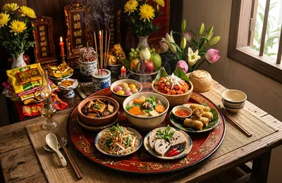 Gợi Ý Mâm Cỗ Chay Cúng Rằm Tháng Giêng 7 Món Thanh Tịnh: Đủ Màu Ngũ Hành, Dễ Nấu Chuẩn Phong Tục
