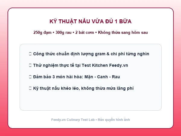 Kỹ thuật nấu ăn vừa đủ một bữa cho gia đình 2 người