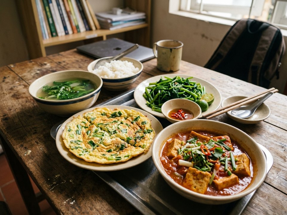 Bữa ăn sinh viên ngon lành đầy đủ dưỡng chất trong phòng trọ chuẩn Bếp trưởng Feedy