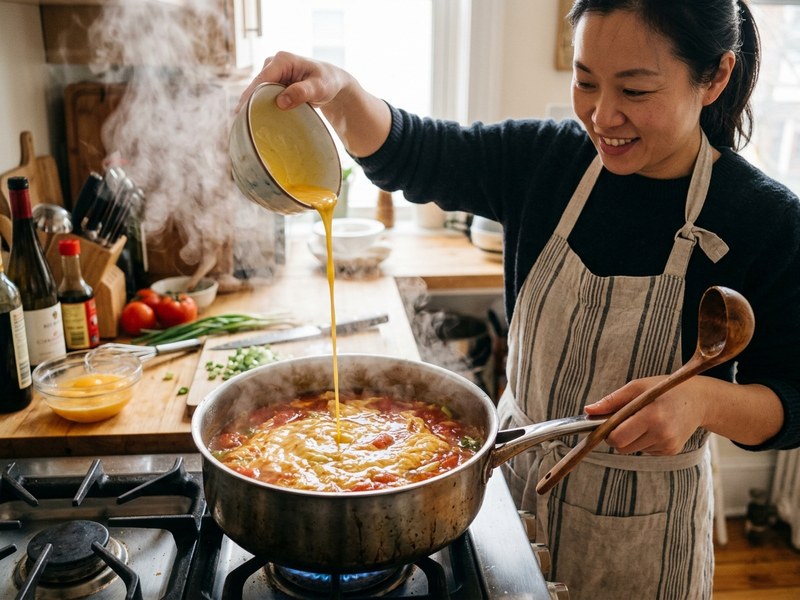 Chảo xào thịt bò giá đỗ bốc khói nghi ngút trên ngọn lửa lớn thơm nức mùi tỏi phi