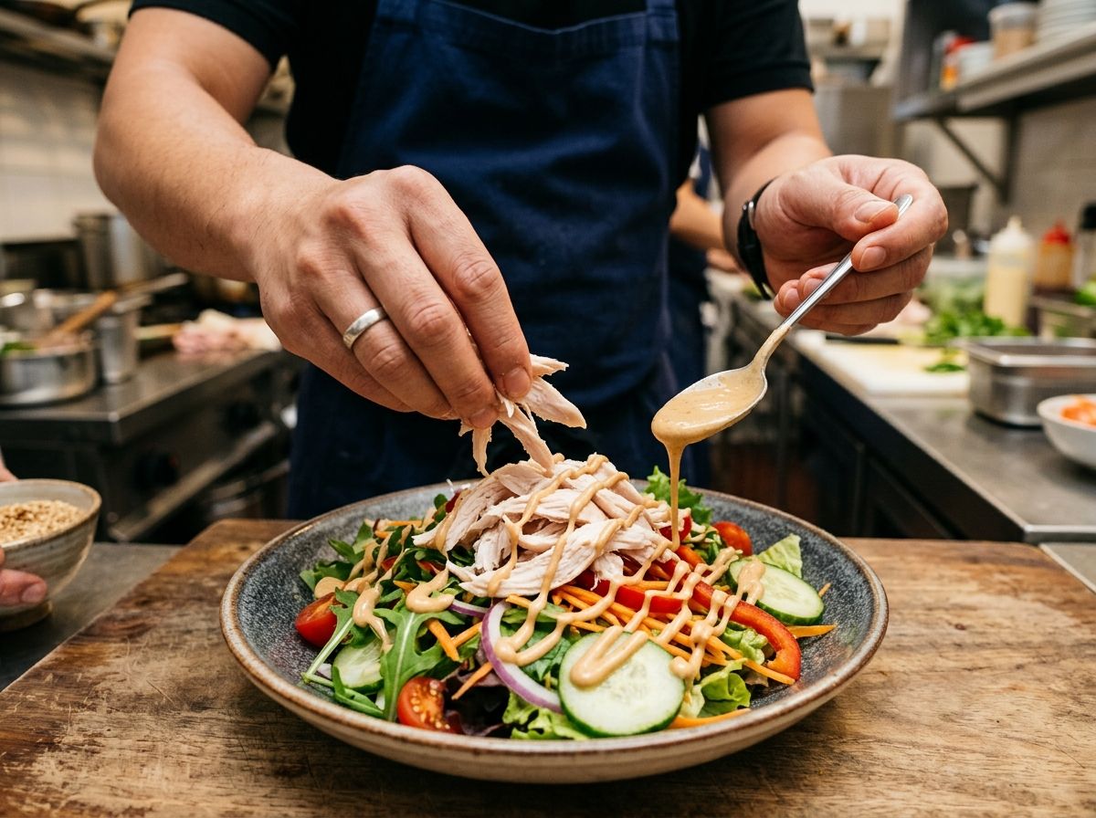 Sơ chế rau xà lách rửa sạch vẩy ráo nước và thái lát cà chua bi dưa chuột giòn mát