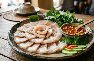 Thịt ba chỉ luộc