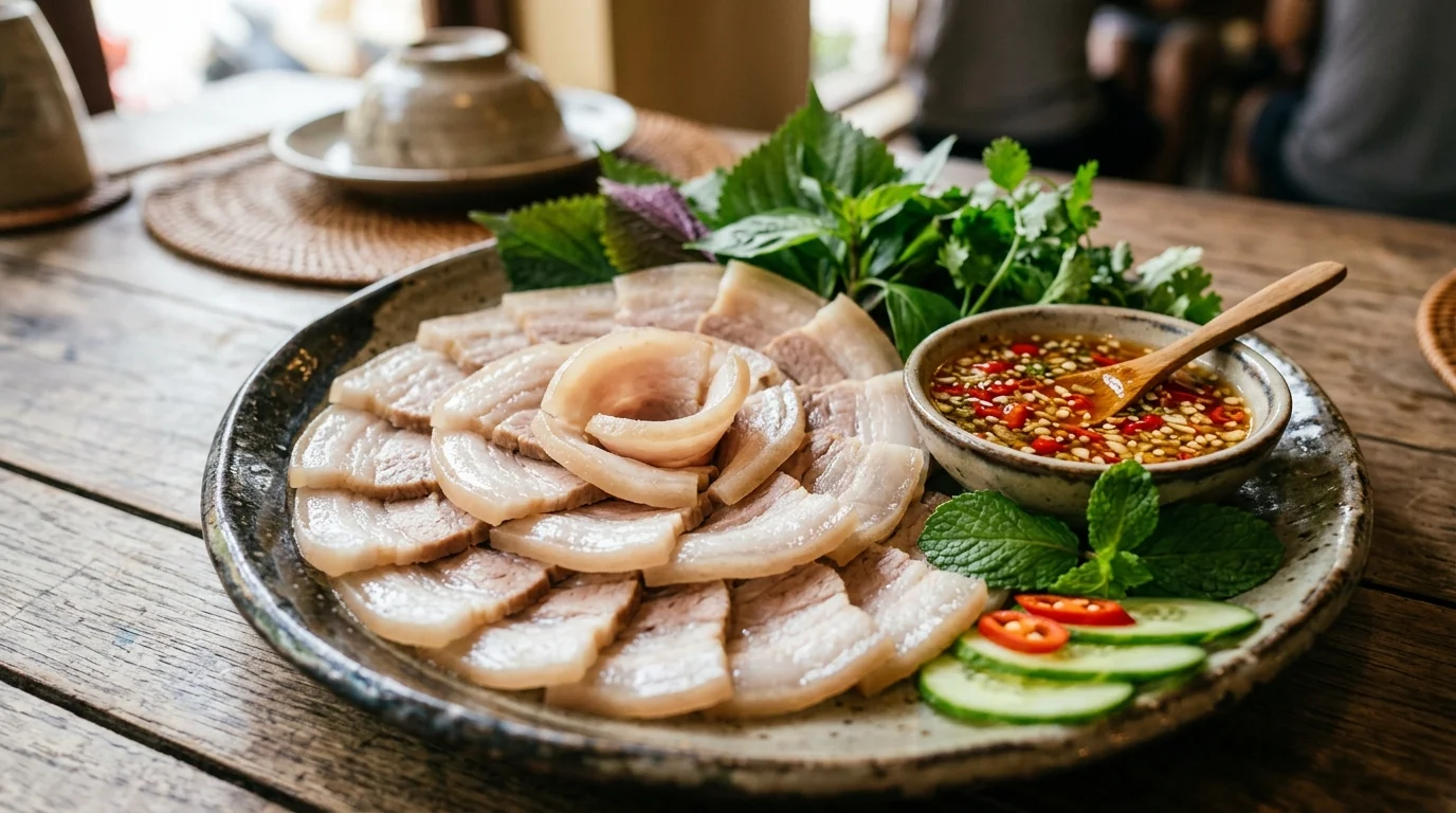 Thịt ba chỉ luộc