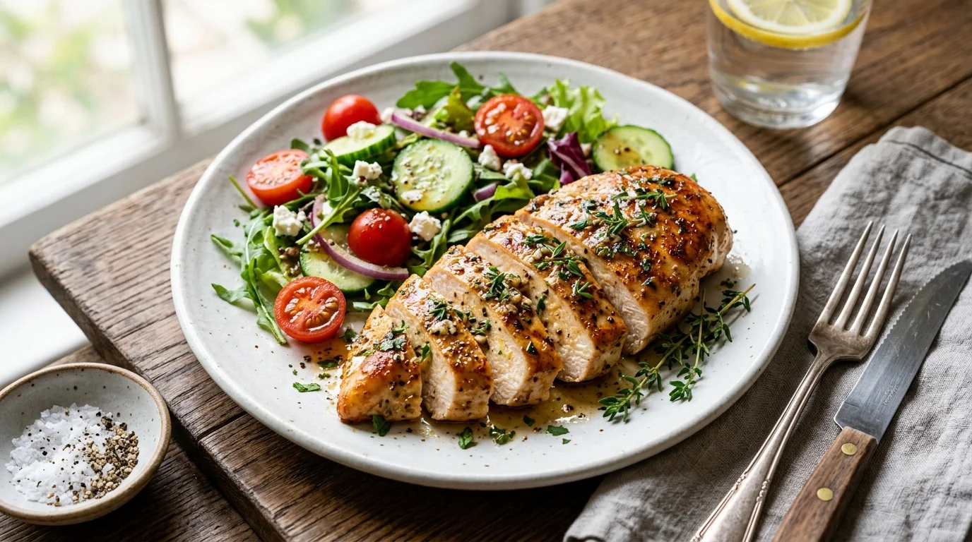 Ức gà áp chảo Eat Clean